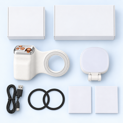 2-in-1 camera grip and magnetic fill light combo contents