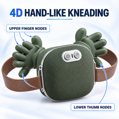 Upper finger nodes and lower thumb nodes on 4D bionic hand massager