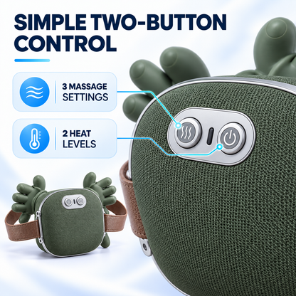 Two-button controls with three massage settings and two heat levels