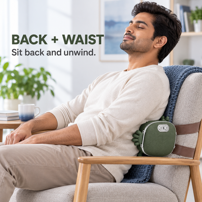 Man using bionic hand massager for back and waist comfort