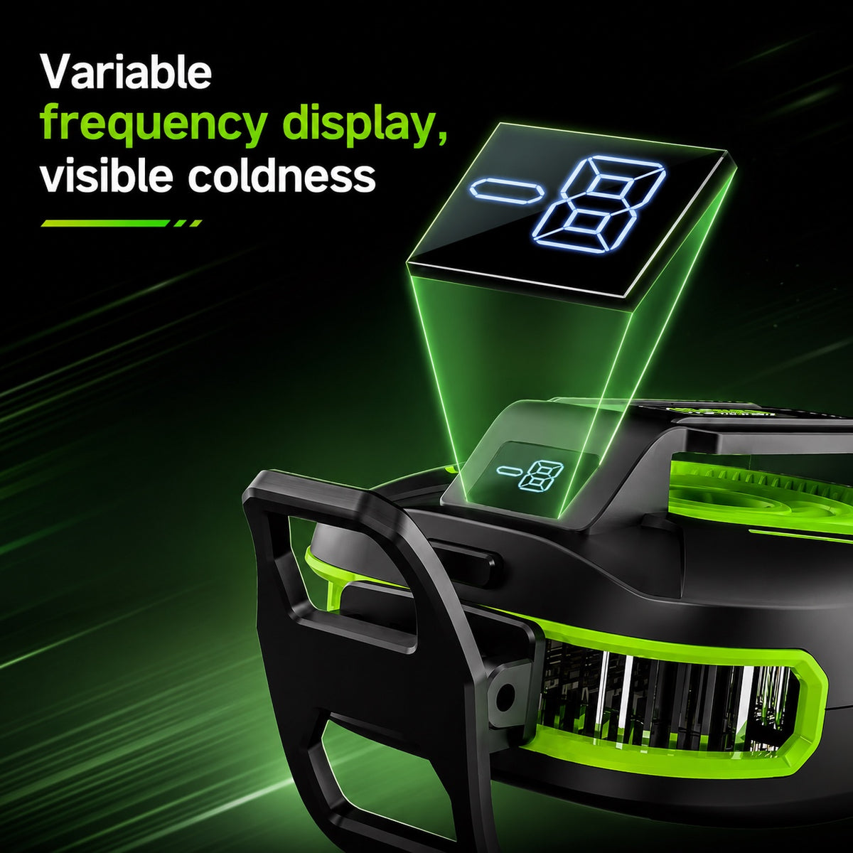 Digital temperature display on the rechargeable phone cooler