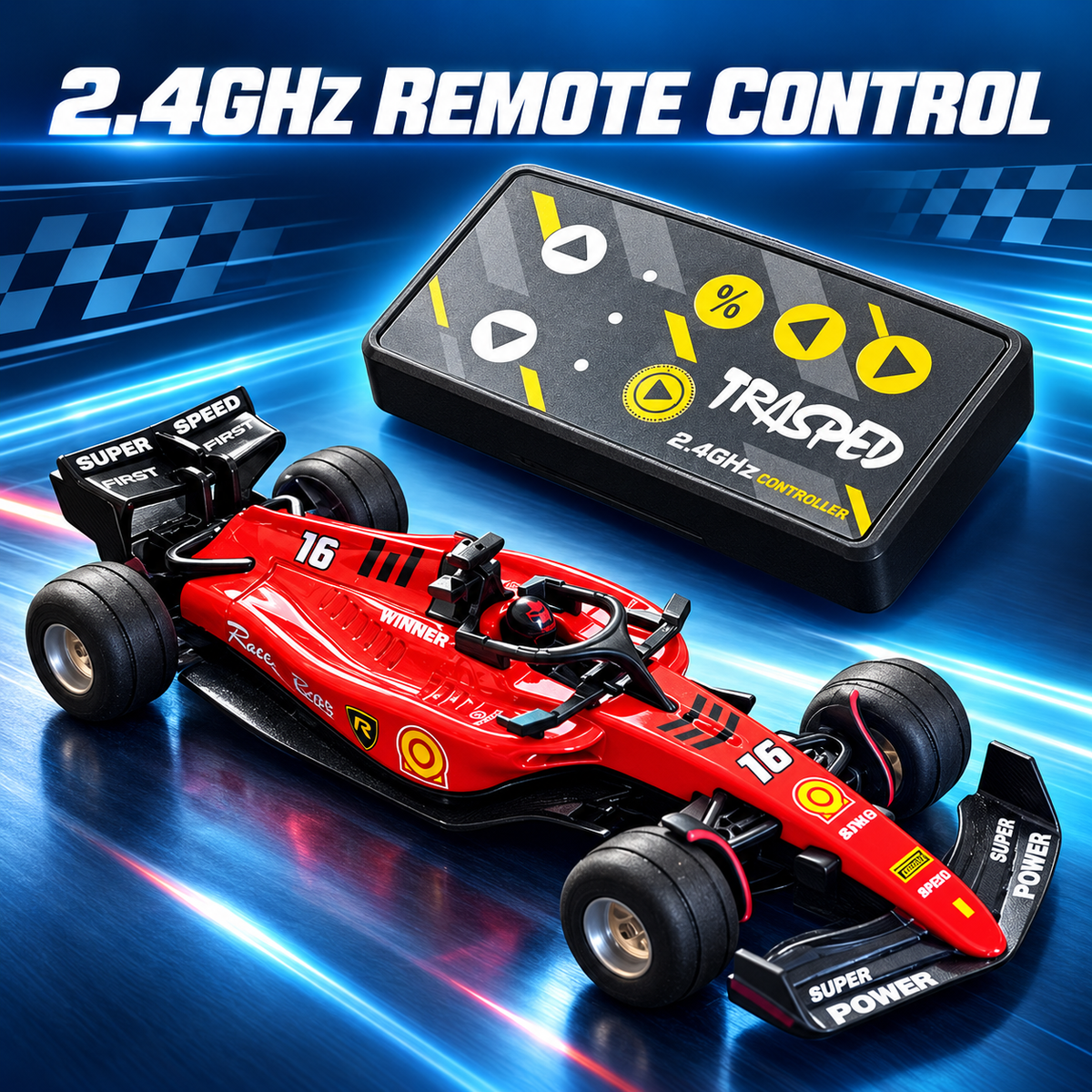 Red mini Formula RC car with 2.4GHz remote control