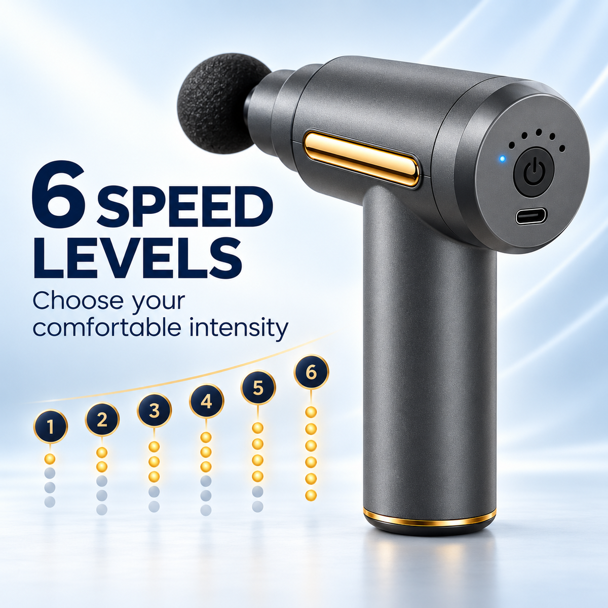 Six speed levels of ARLISHCO Mini Massage Gun