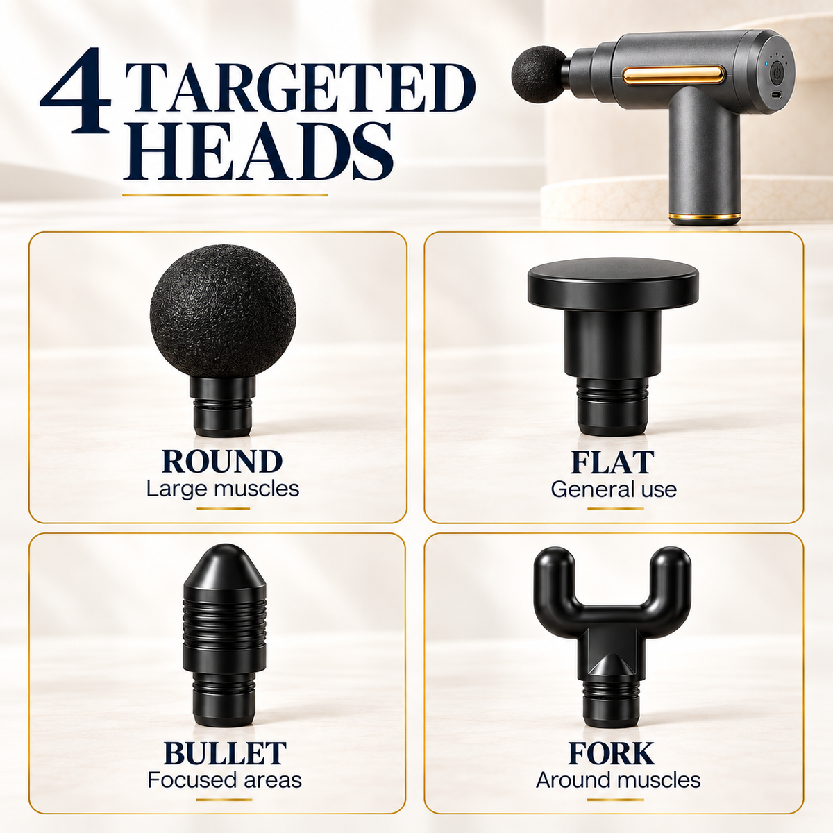 Four massage head guide