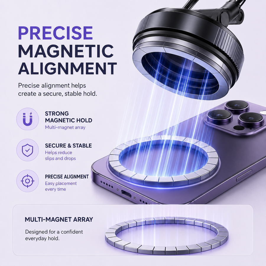 Multi-magnet alignment for secure phone placement