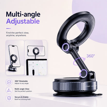 Multi-angle adjustable magnetic phone holder with foldable arm