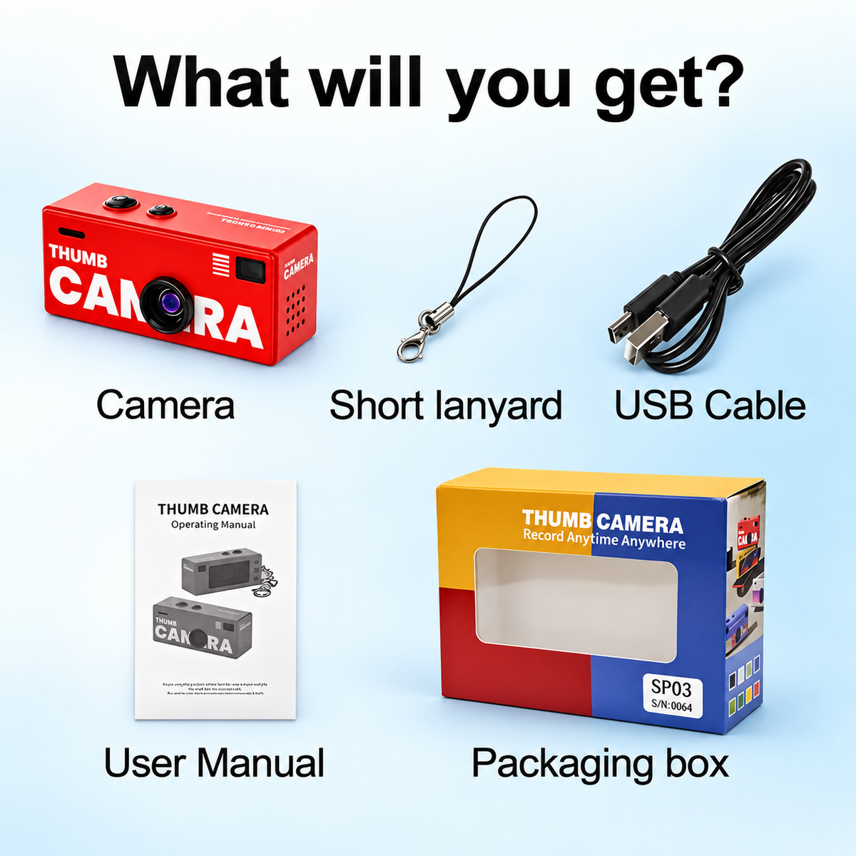 G6 Thumb Camera box contents