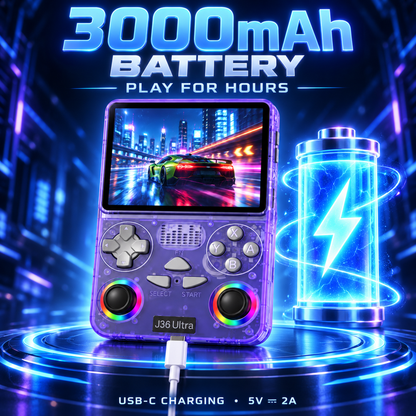 J36 Ultra 3000mAh battery with USB-C 5V 2A charging